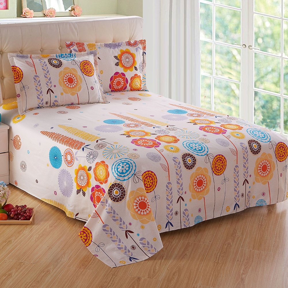 Draps en coton single double 230x250cm pour grand lit confortable