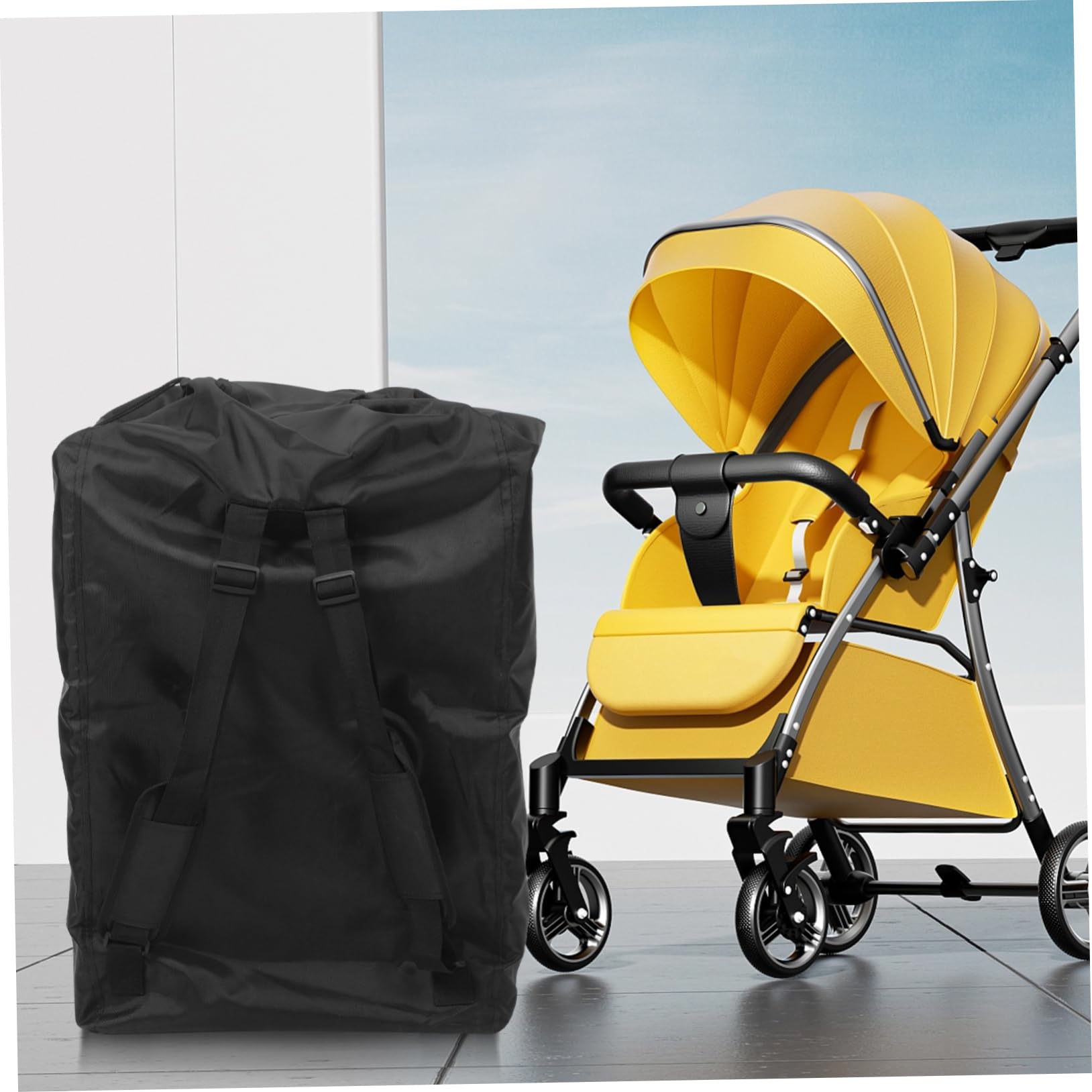 iplusmile Kinderwagen Reisetasche aus Oxford Stoff mit Großer Kapazität und Mehreren Fächern Wasserabweisend Rucksack Design für Flugreisen und Zugfahrten