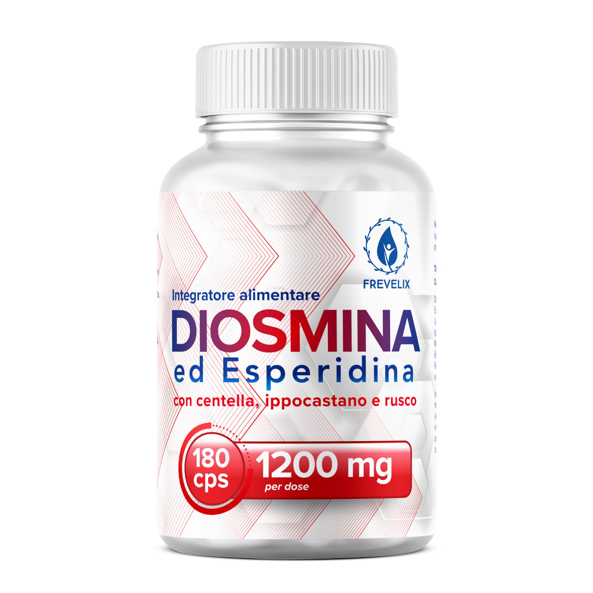 Diosmina Esperidina Alto Dosaggio 1200mg 180 Capsule - Per Funzionalità del Microcircolo con Centella Asiatica, Ippocastano, Rusco e Bromelina