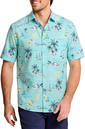KYKU Mens Hawaiian Shirt Short Sleeve Button Down Beach Shirt with Pocket