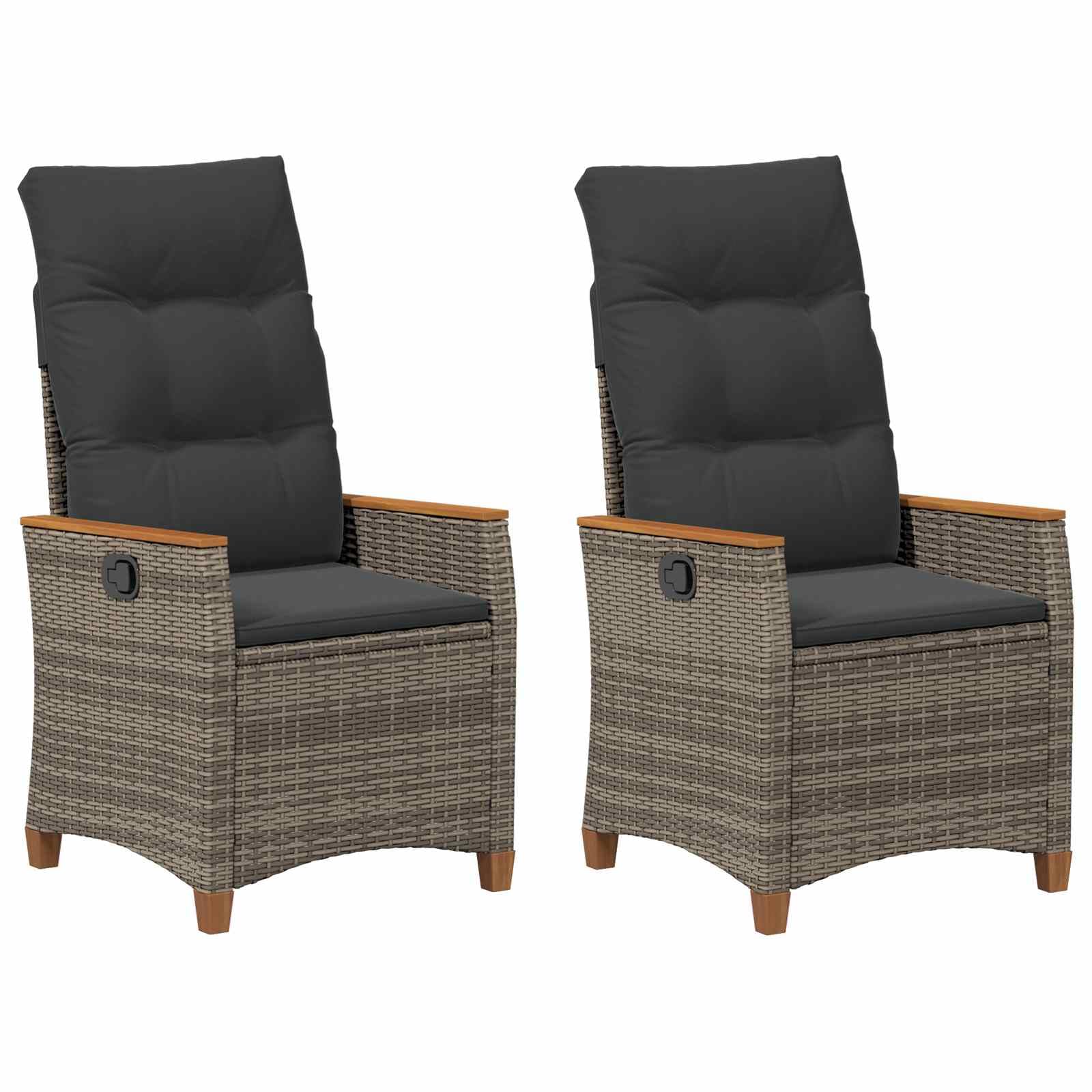 Fauteuil moderne pour jardin en résine tressée avec dossier inclinable confort