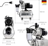 T.I.P. 31155 Domestic Waterworks, HWW Inox 1300 Plus F, Stainless Steel with Pre-filter - 3