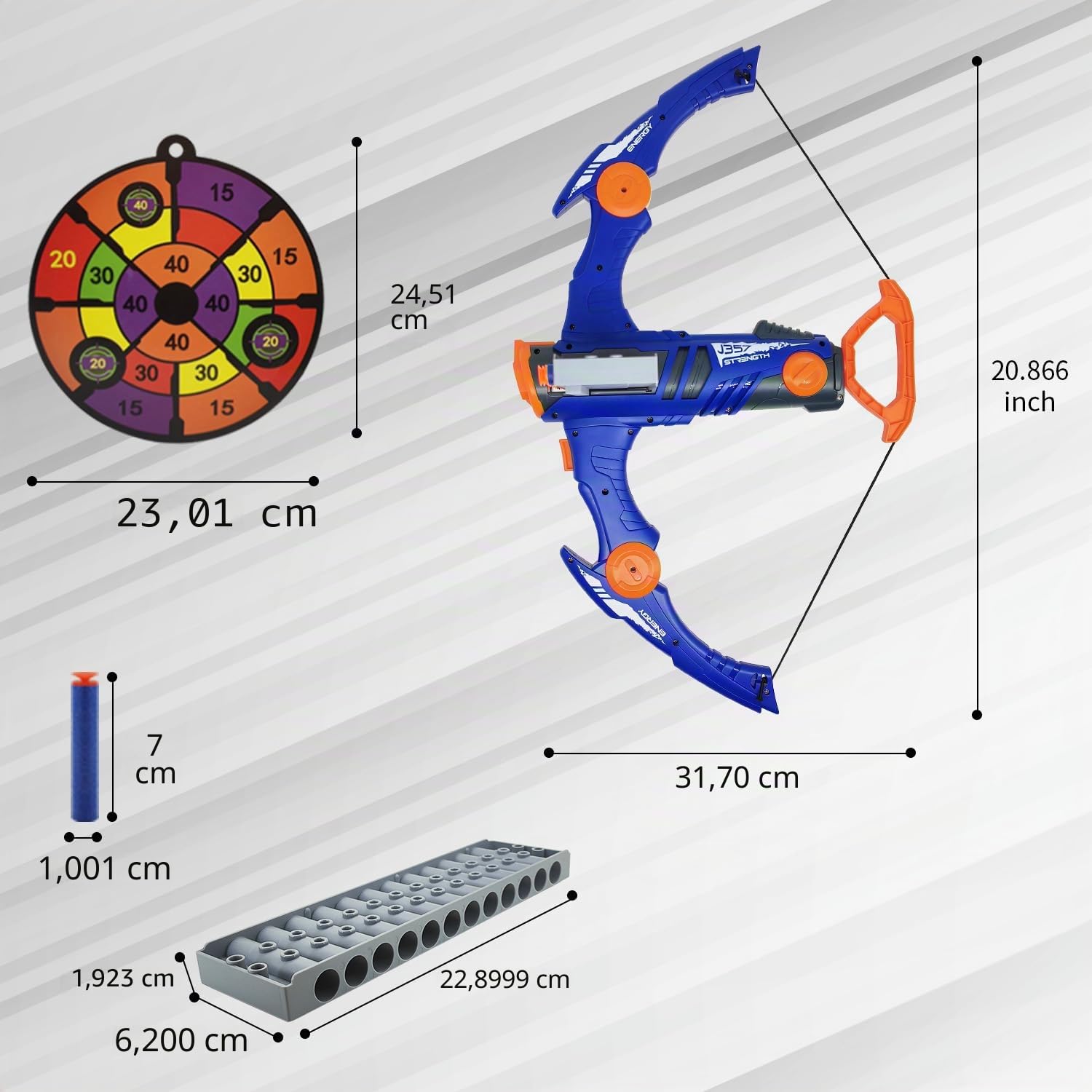 Set di frecce e arco per bambini, compatibile con palline per pistola nerf, 12 freccette clip shot, sfera in schiuma, giocattolo tiro con l'arco con 36 frecce in schiuma per ragazzi e ragazze, regali