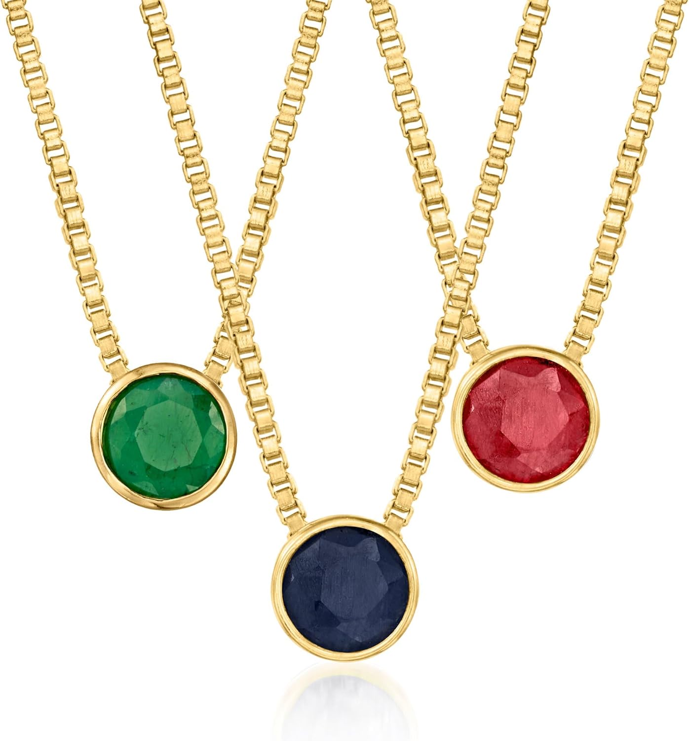 Ross-Simons Bezel-Set Birthstone Necklace in 18kt Gold Over Sterling