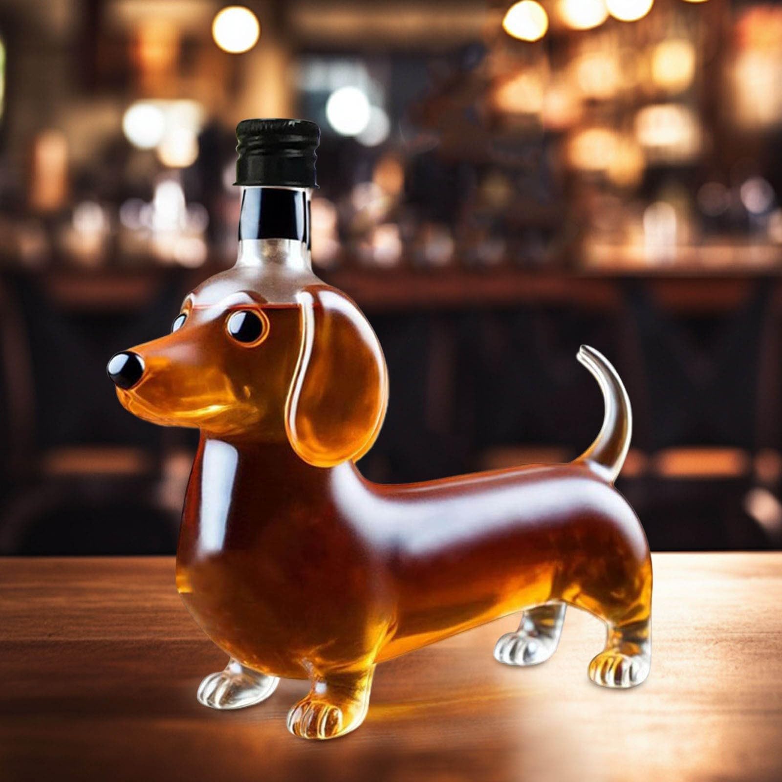 Carafe Whisky Hound - Bouteille En Forme De Chien - Verre Gravé 3D - Décoration Bar Élégante & Originale