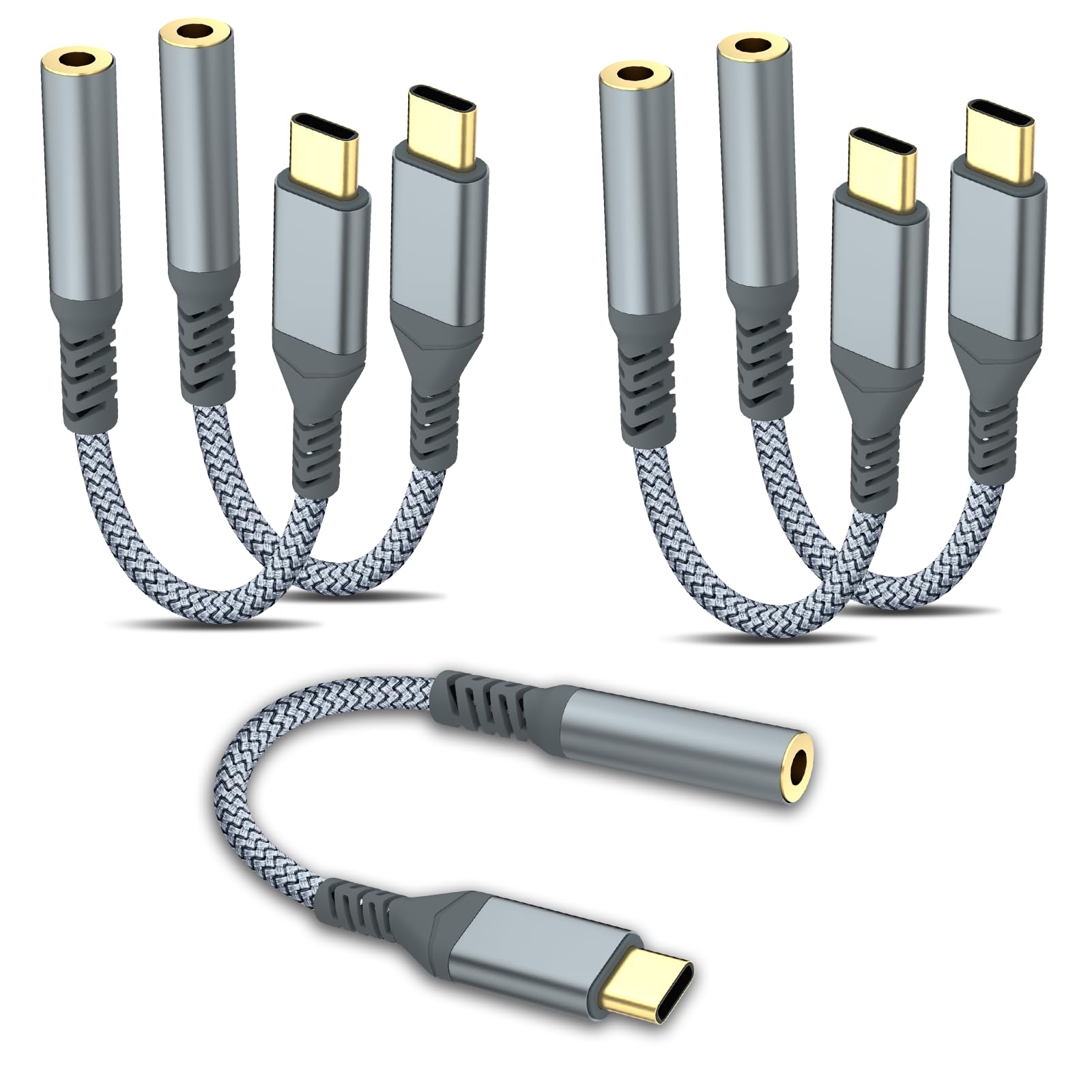 USB-C to 3.5mm headphone jack, Type-C to 3.5mm headphone AUX digital audio adapter, compatible with iPhone 16/15 Pro/Pro Max, Samsung Galaxy, iPad Pro, Xiaomi and other Type-C devices (2PCS) — view 9