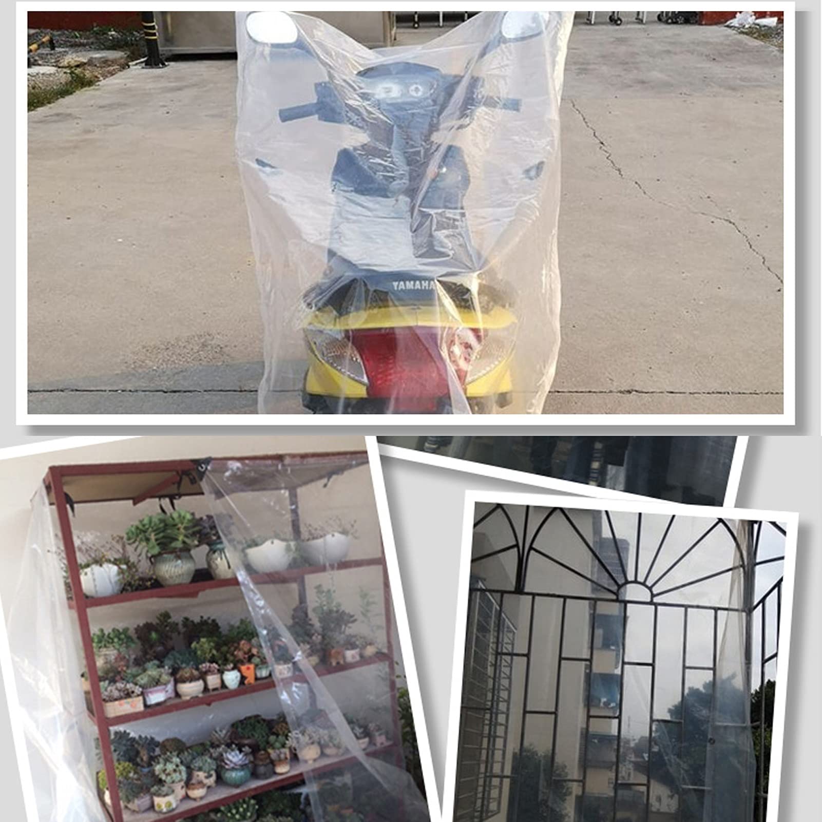 Láminas de plástico de polietileno para jardín, material de bricolaje, cubierta impermeable transparente, lona, escarcha e insectos, protección de aves para plantas, para acampar, pescar, jardinería