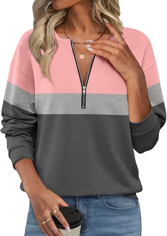 TICTICMISS Womens Sweatshirts Half Zip Fleece Pullover Tops Fall Outfits
