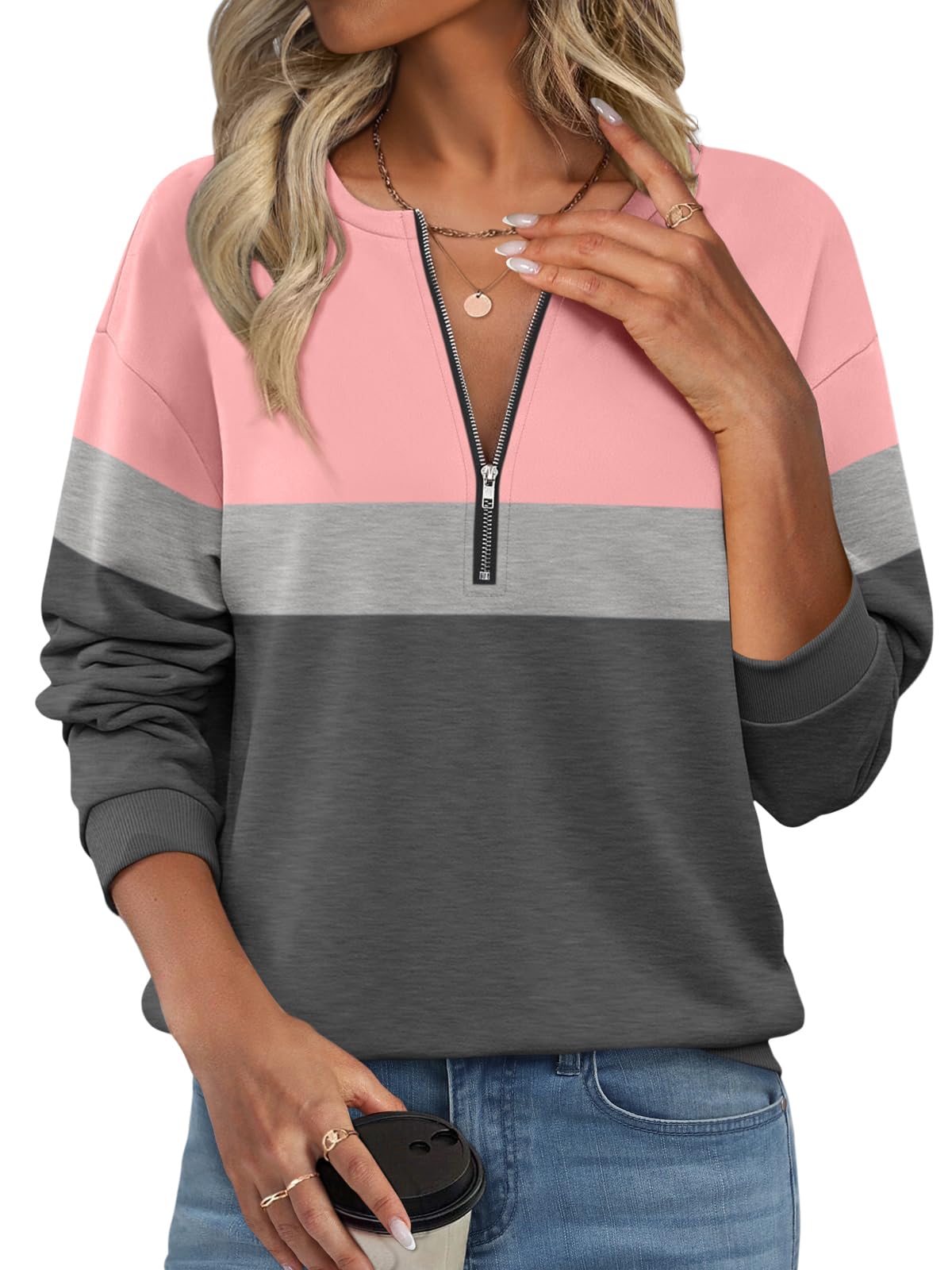 TICTICMISS Women's Half Zip Fleece Pullover