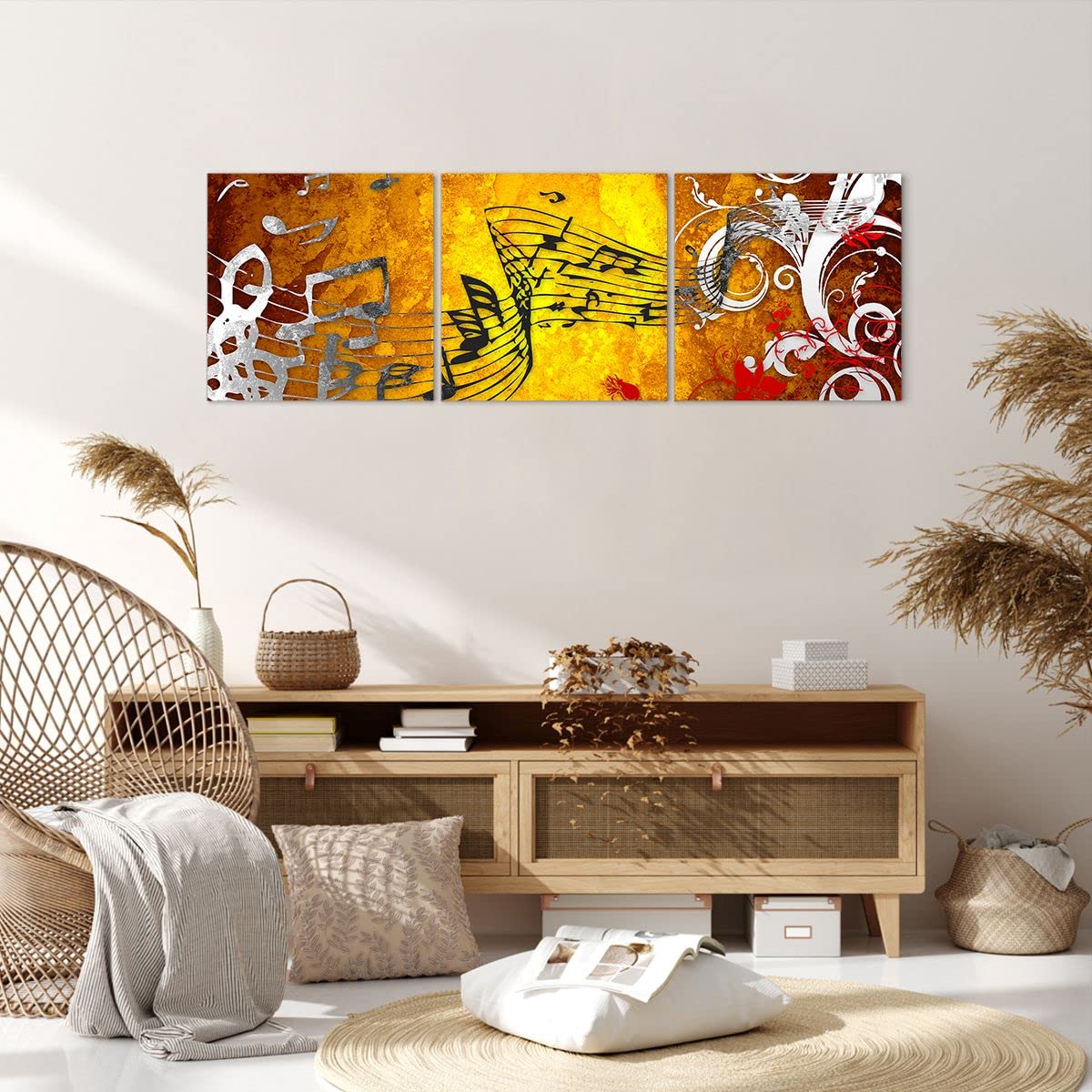 ARTTOR Leinwandbild 120x40cm Wandbild Musik - 1964 | Konzert Spiel Mehrteilige Groß Wanddekoration Wohnzimmer Schlafzimmer Wanddeko Wand Kunstdruck Wandkunst Wall Decor ARTTOR