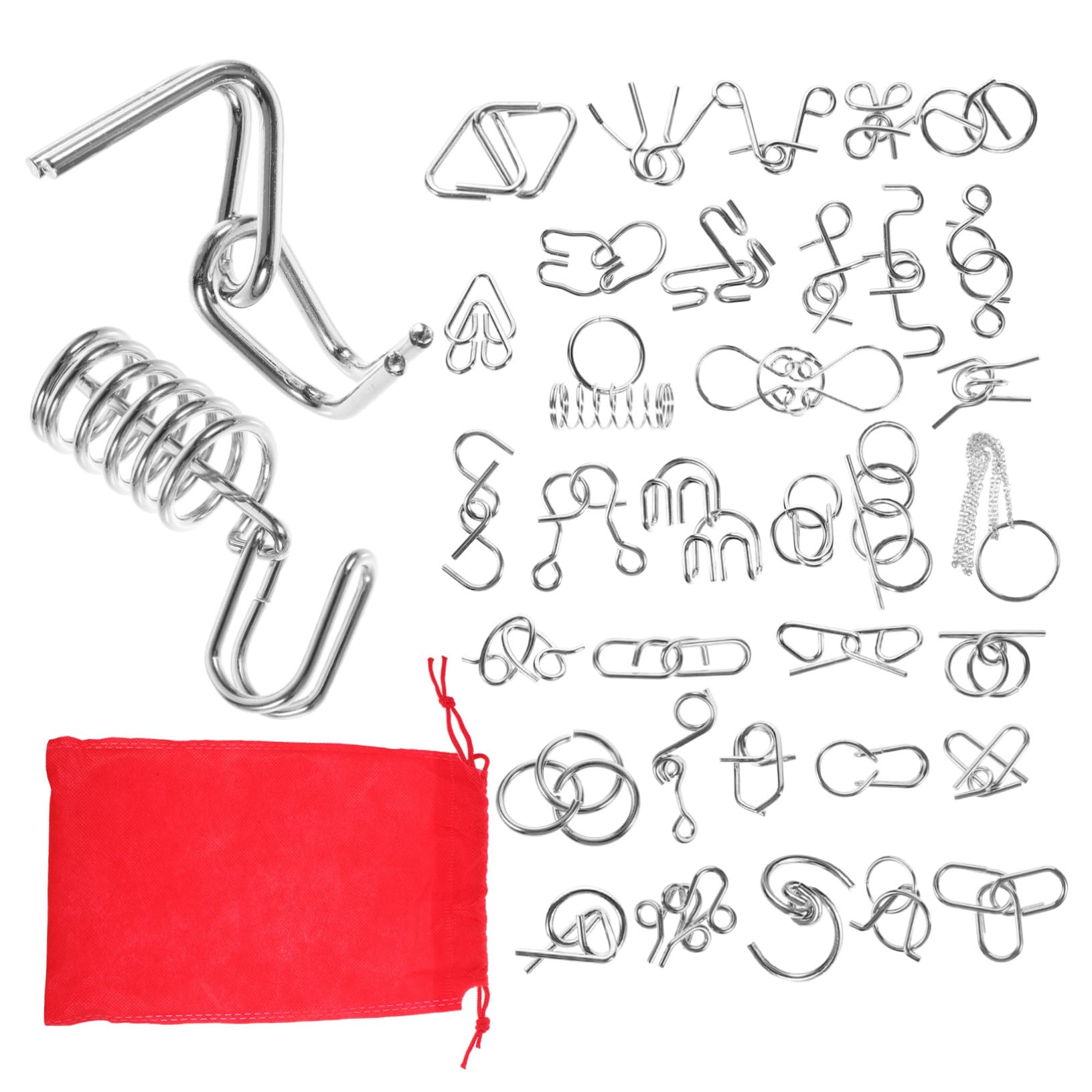 ERINGOGO Rompicapo in Metallo Intellettuali Lu Ban Lock Giocattoli Educativi per Adulti Puzzle Teaser per Allenamento Mentale Leggeri con Sacchetto di Conservazione Stimola e Creatività