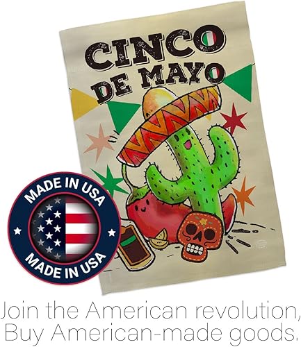 Miniatura 5 de Bandera de El Cinco de Mayo para casa, fiesta mexicana de verano, cactus piñata, exterior verano, soleado, pancarta decorativa pequeña para jardín,