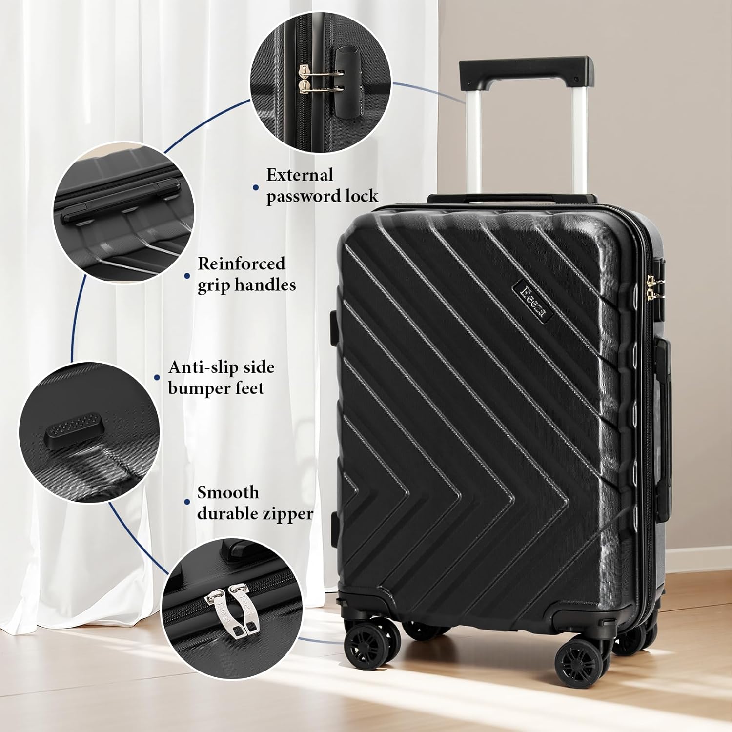 Luggage Sets 5 Piece,Suitcases with Wheels, Hard Case Luggage with Detachable Spinner Wheels,Carry On Luggage Set (5 Piece Sets (20"/24"/28"/DB/TB))