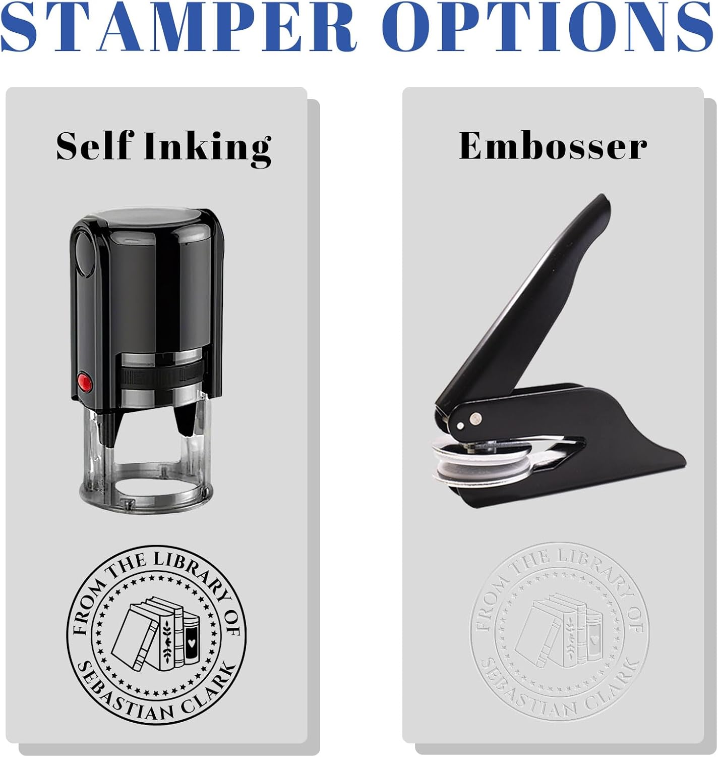 Book Embosser Personalized, Custom Library Stamp for Books & Gifts image 2