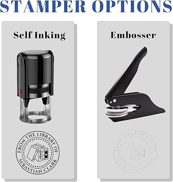 Book Embosser Personalised | Personalised Book Embosser Custom Your Name & Design for Readers, Collectors, Libraries and Wedding Invitation | from The Library of