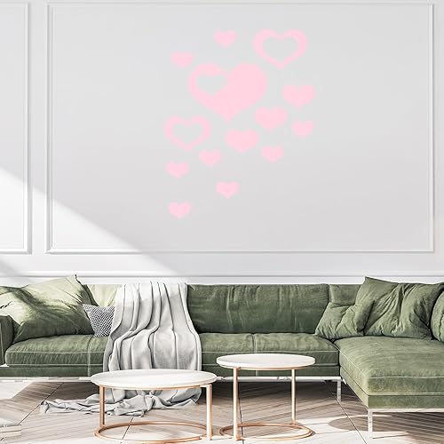 Miniatura 6 de uxcell Calcomanías de pared de espejo acrílico, 14 piezas en 1, autoadhesivas, extraíbles, calcomanías de pared de corazón para el hogar, sala de