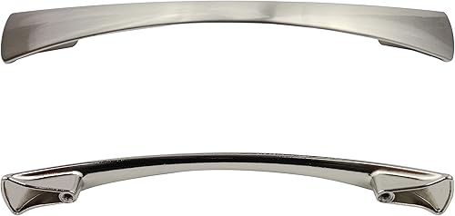 Formosa Design Hardware - Tiradores curvados de níquel cepillado para gabinete, cantidad y tamaño (15, 5.039 in)