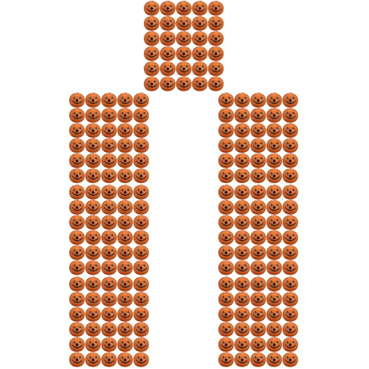 Abaodam 210 Stück Holzperlen und Selbstgemacht Schmuck Zubehör Rund ohne Grate Halloween Orange Kürbis Glatte Oberfläche zum Basteln von Armbändern