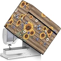 Vista 13 de Funda para máquina de coser de girasoles de otoño con prácticos bolsillos, cubierta protectora duradera acolchada contra el polvo, accesorios