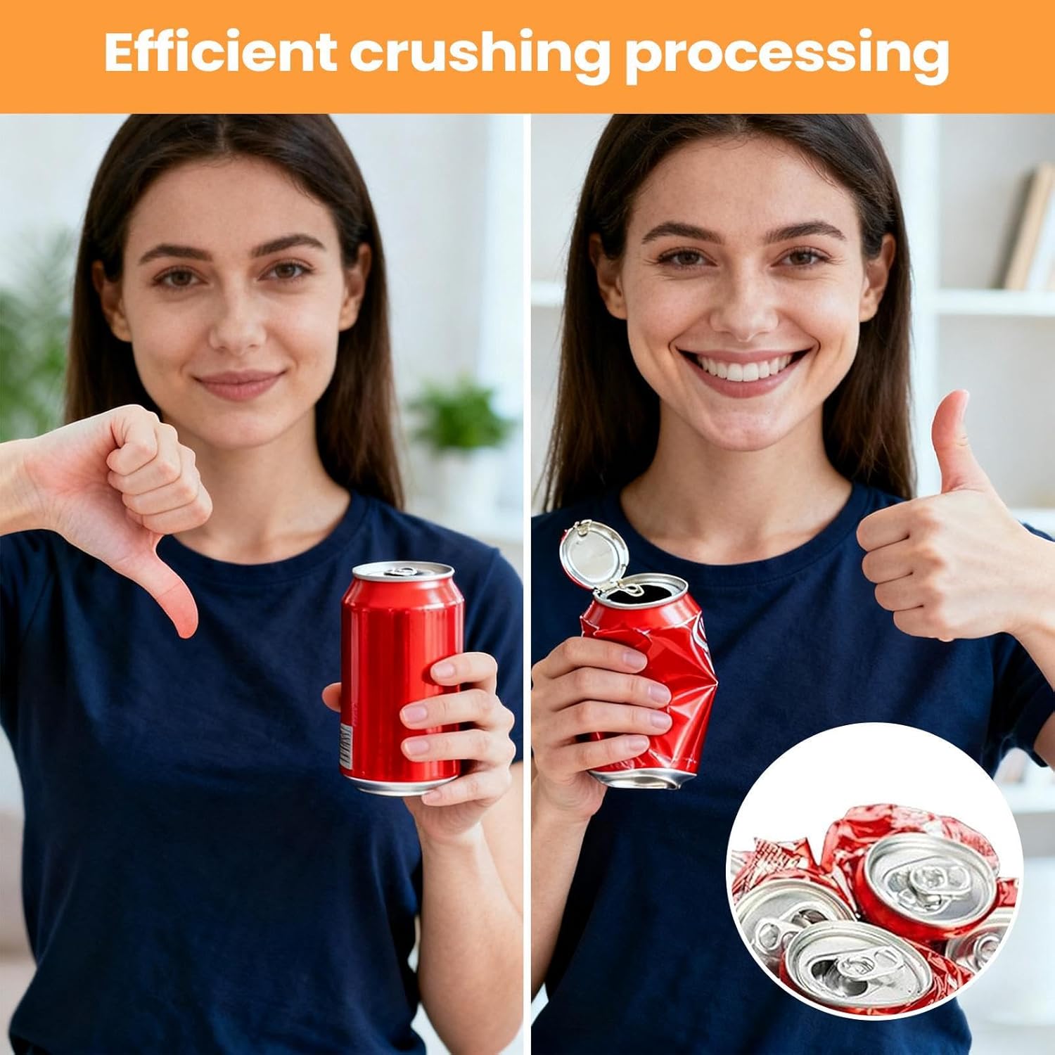 Can Smasher For Recycling, With Effortless Crushing, 32.5x12x9.5cm, Aluminum Can Crusher, Metal Bottle Smasher, Heavy Duty Design, For Gadgets Home Outdoor Bar Garbage