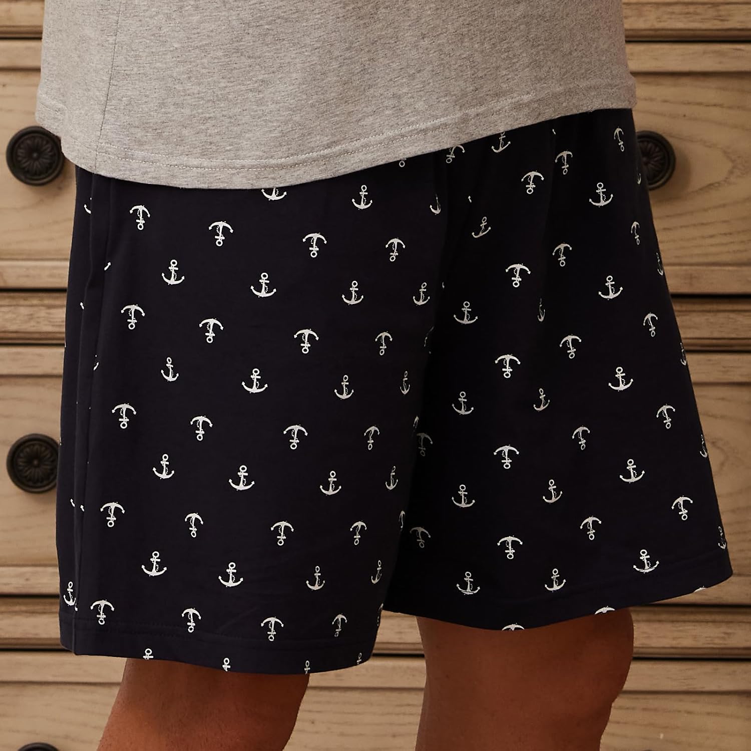 Keyocean Mens Henley Pajama Set, Soft Cotton Short-Sleeve T-Shirt & Shorts Summer PJ Set for Sleeping - Image 7