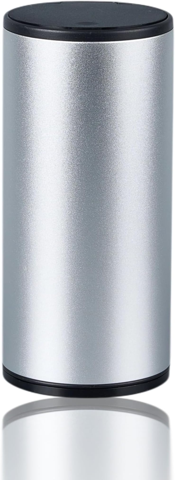 Car Trash Can with Lid, Leakproof Mini Car Garbage Can, Aluminum Alloy Car Trash Bin, Car Accessories (Sliver)