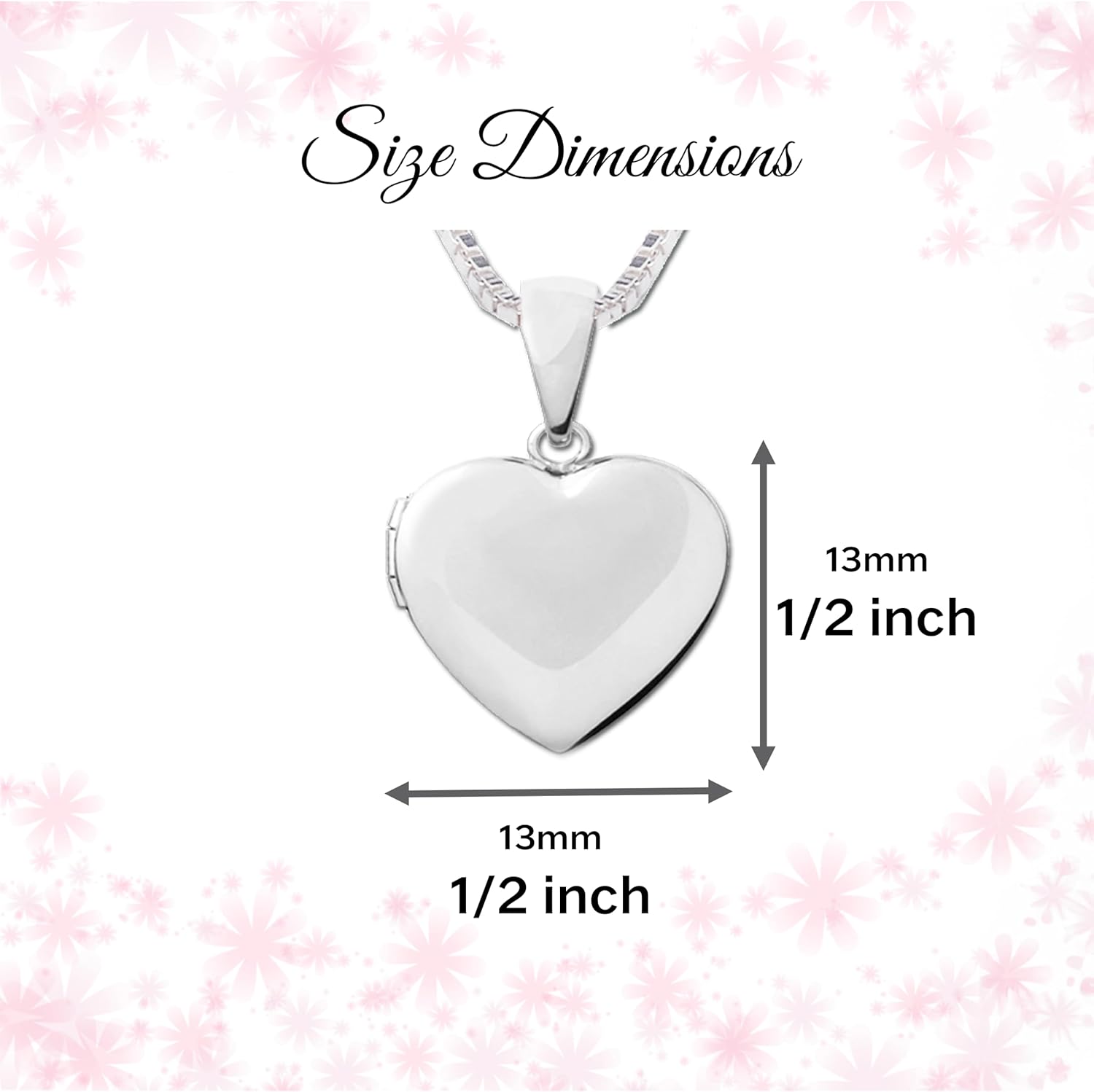 Precious Pieces Girl's Classic 925 Sterling Silver Classic Heart Locket Necklace - Image 5