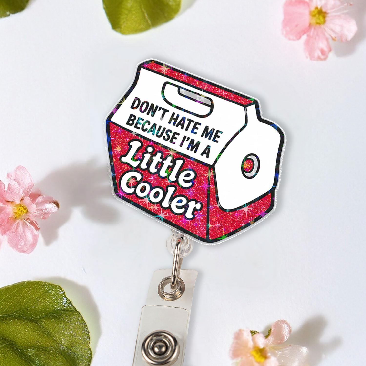 Funny Cooler Badge Reel Retractable ID Holder for Nurses Office Staff image 3