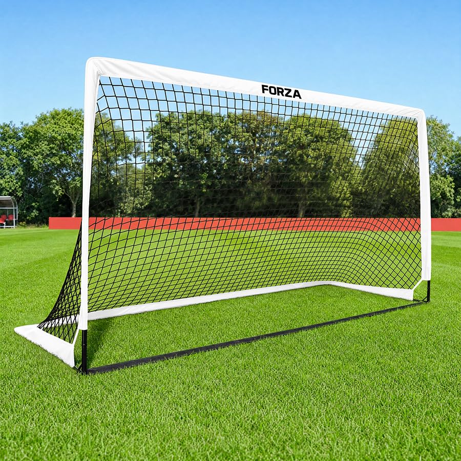 FORZA Square Pop-Up Football Goal [6 Sizes] (White, 9ft x 5.5ft, Pair of Goals)