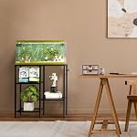 Support d'aquarium 20 Gallon, Stand de réservoir de poisson en métal, Support de rack d'aquarium pour accessoires de réservoir à poisson, 3Tier Porte-terrarium tortue Reptile pour le bureau du salon