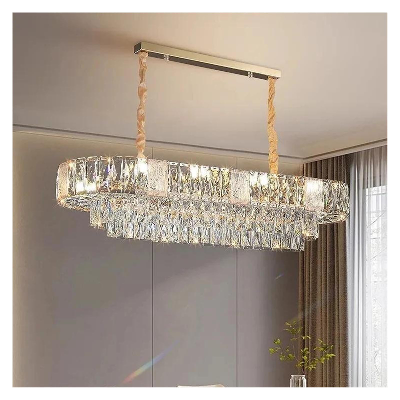 THKSGIV Modern Chandeliers Nordic Luxury Crystal Chandelier Home Decoration Lustre for Living Room Dining RoomBedroom Long Hanging Ceiling Pendant Lamps(Changeable,L95cm)