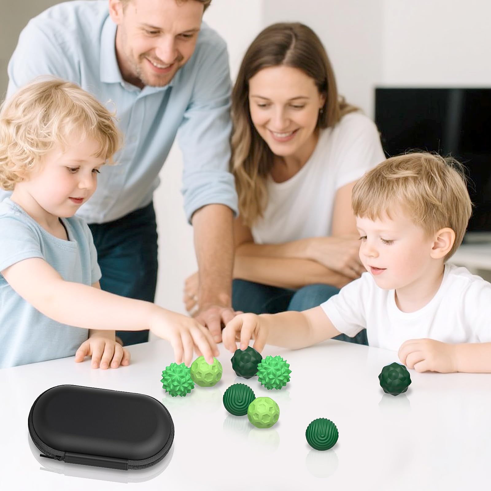 8 Pezzi Magnetiche Antistress in Silicone, Palle Magnetiche Anti-Stress, Fidget Toys Sensoriali Portatili con Texture Varie, Sfere di Acupressure, Anti-Stress Anxiety Toy per Adulti e Bambin (Verde)
