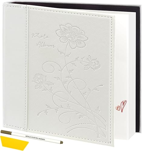 Artmag Álbum de fotos autoadhesivo para fotos de 3 x 5, 4 x 6, 5 x 7, 8 x 10, 10 x 12 pulgadas, 40 páginas, cubierta de cuero, álbum magnético de