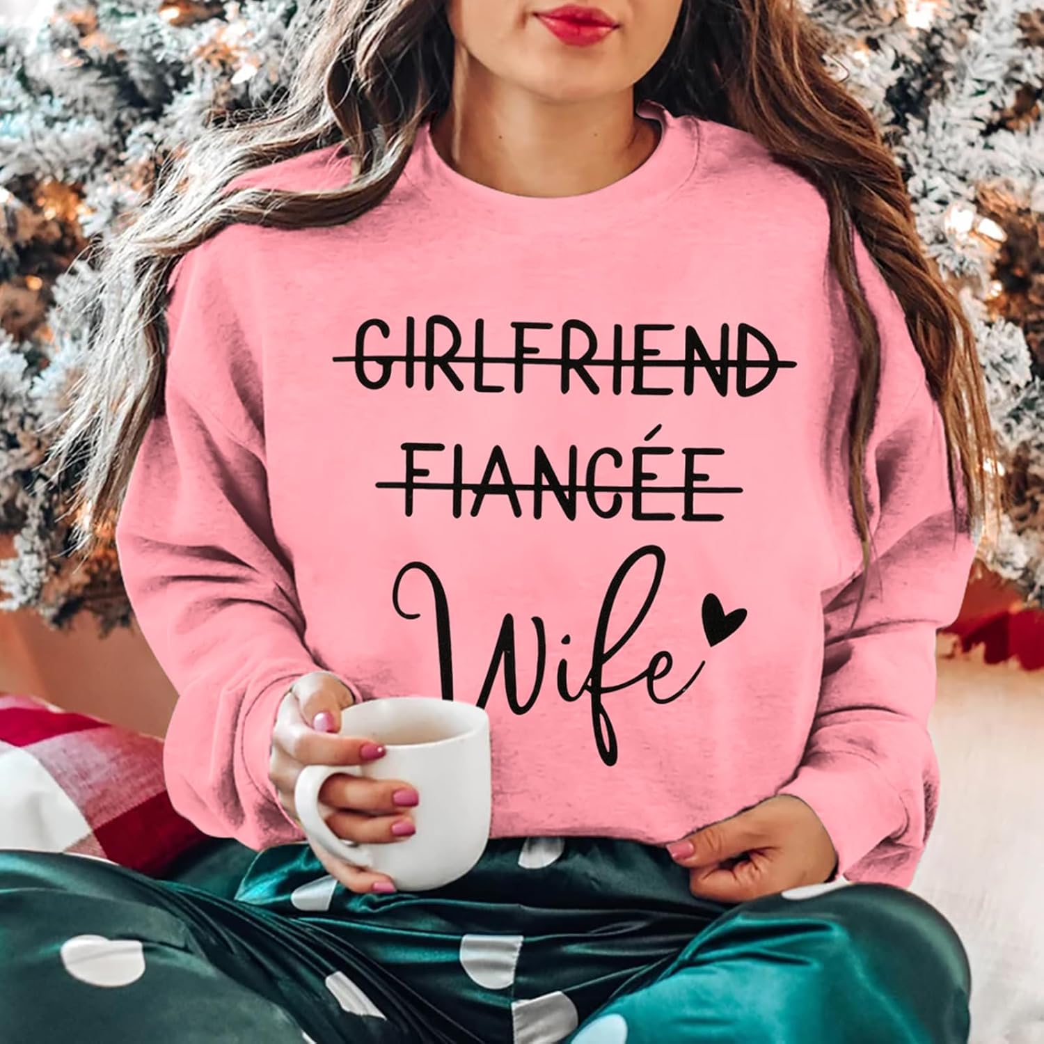 JINTING Wifey Sweatshirt for Women - Girlfriend Fiancee Wife Honeymoonin Bride to Be Engagement Gift Pullover - Image 4