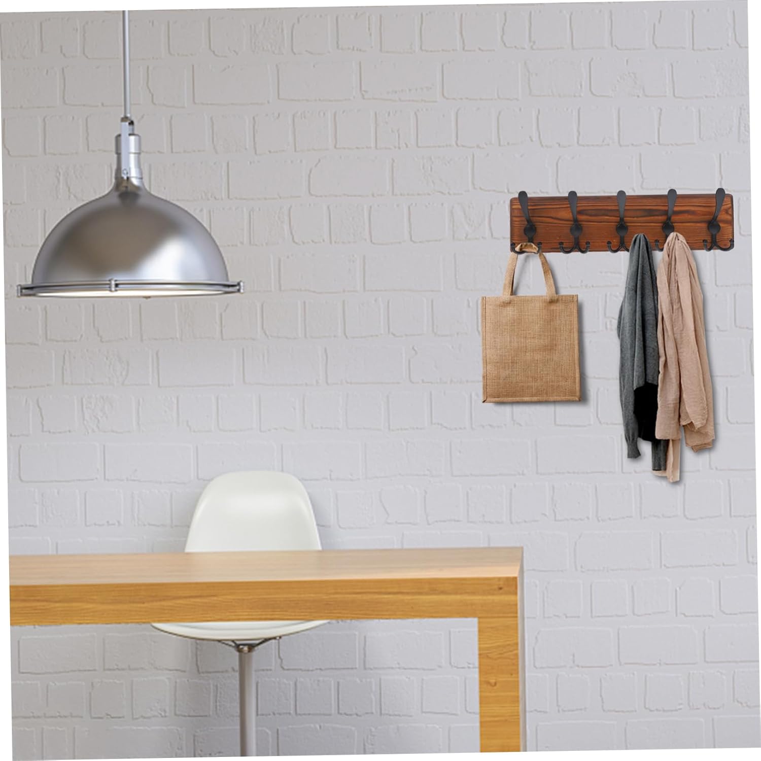 Wall Mounted Wooden Key Hooks Vintage Style Hanger for Hats Towels Robes and Bags Space-Saving Organizer for Hallway and Bathroom Easy to Install and Design
