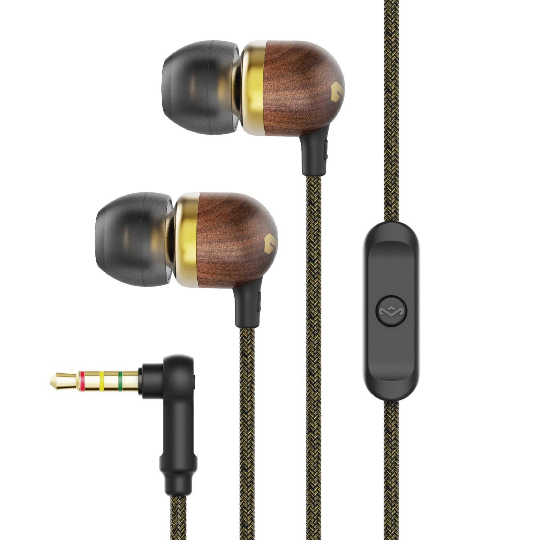 House of Marley Smile Jamaica: Wired Earphones with Microphone, Noise Isolating Design, and Sustainable Materials, Brass