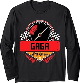 Race Car Birthday Party Matching Family Gaga Pit Crew Long Sleeve T-Shirt