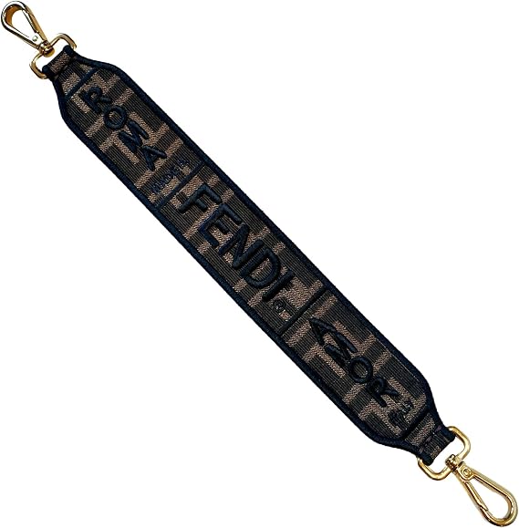 FENDI Roma Amor Embroidered Zucca Canvas Brown Mini Strap