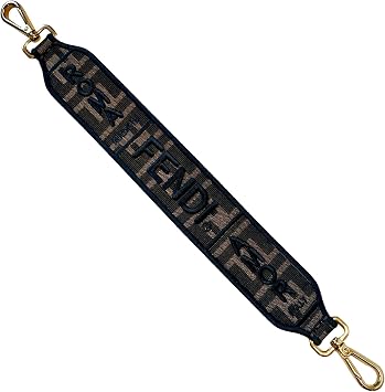 FENDI Roma Amor Embroidered Zucca Canvas Brown Mini Strap
