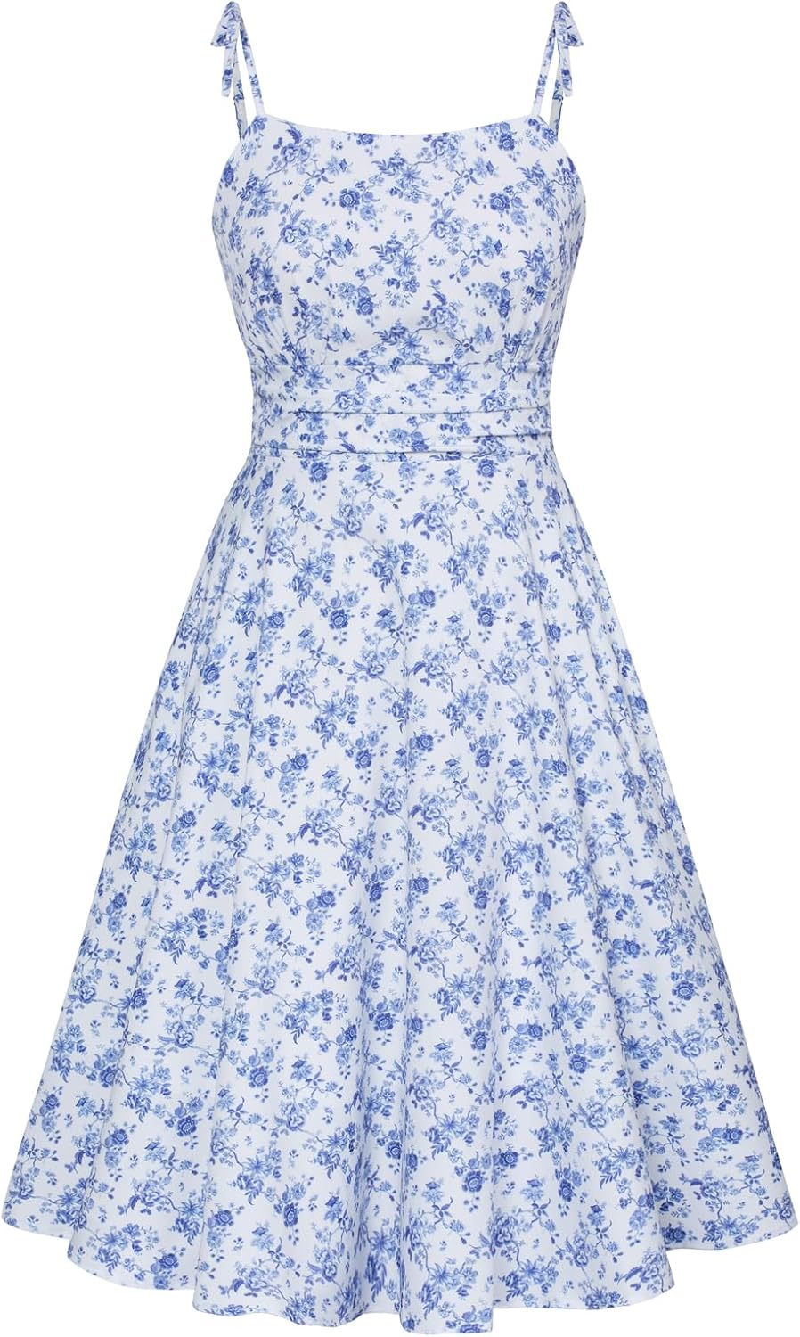 Belle Poque 2026 Summer Dress for Women Spaghetti Strap Flowy Midi Beach Sundress Vintage Wedding Guest Cocktail Dress