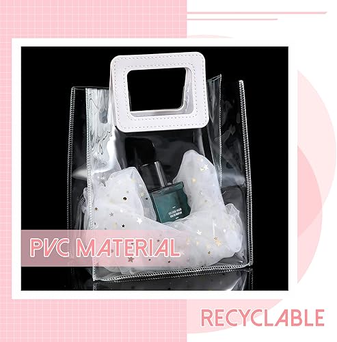Miniatura 10 de Gersoniel Bolsa de regalo transparente de boda con asa, bolsa de regalo de PVC transparente con asa resistente, bolsa de regalo para fiesta de