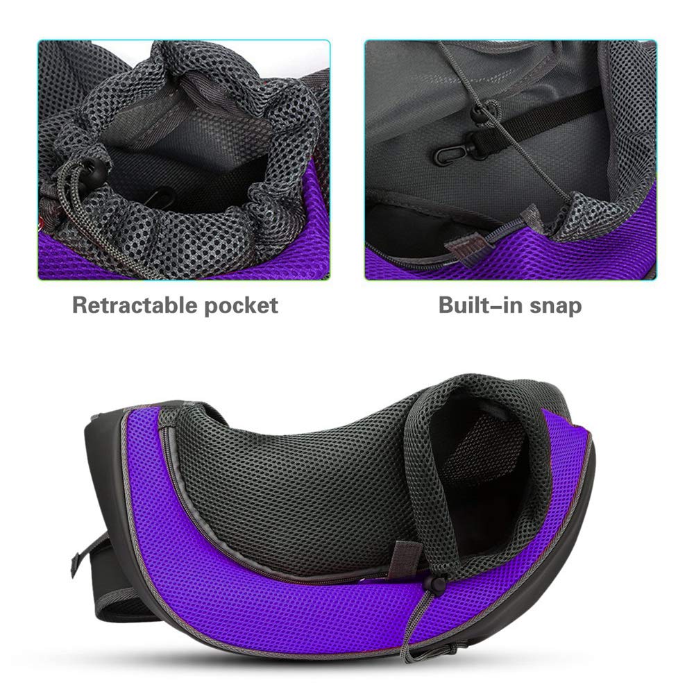 Sac de transport pour animal domestique, sac à bandoulière mains libres pour chien, chat, sac à bandoulière avec sangle réglable et fermeture éclair