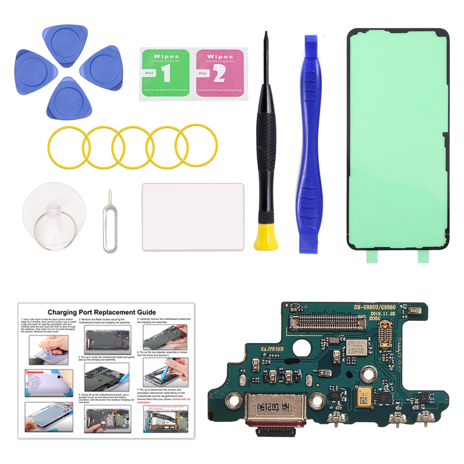 for Galaxy S20 Plus USB Charging Board Port Replacement US Version, Type C Dock Board Connector for Samsung Galaxy S20 Plus SM-G986U/U1/W with Tools & Instruction
