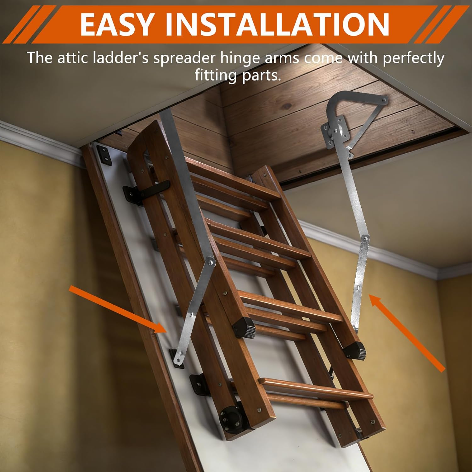 55-2 Attic Ladder Hinge Arms, Compatible with Werner Mk5, WU2210, W2208, W2210, Heavy Duty Thick Galvanized Material Suitable for Werner Attic Ladders Manufactured After 2010 (55-2)
