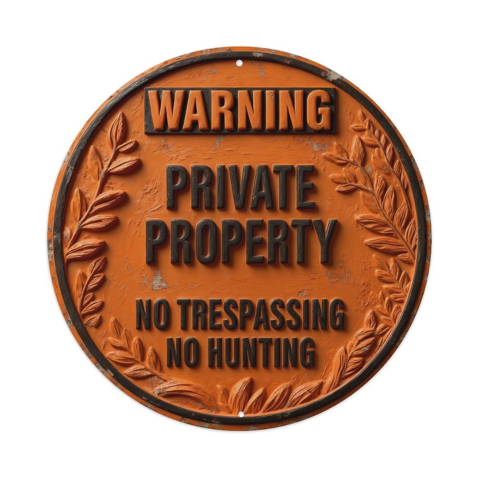 Zlatcbu Vintage Warning Private Property No Trespassing_1djhb Metal Tin Sign Retro Wall Art Poster, Decor For Home Living Room Bar Cafe Garage, 8X8 Inch