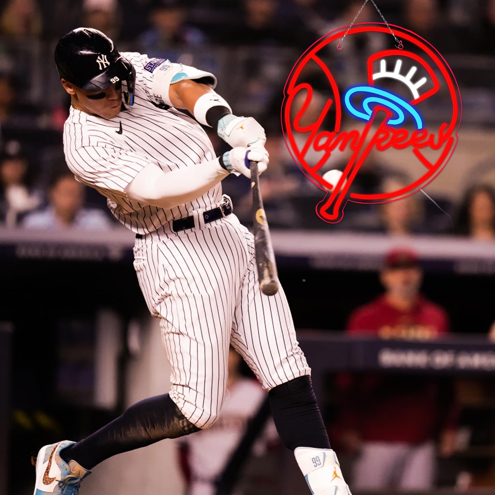 AHlove YANKEES Neon Signs for Wall Decor，Baseball Team Neon