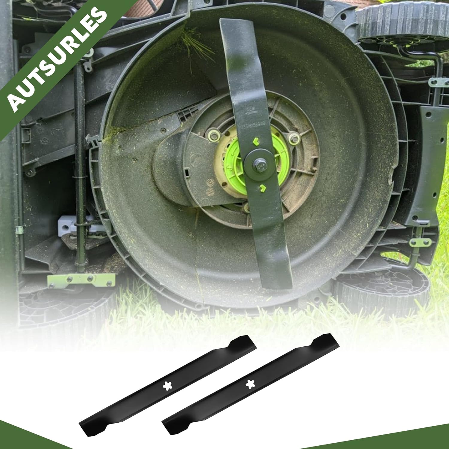 138971 Mower Blades for Craftsman LT1000 LT2000 T110 YT3000 42'' Deck Cut Zero Turn Riding for Husqvarna YTH22V42 YTH18542 YTA18542 YTH1542XP Poulan 138498 532127843 Mdeium Blade 2 Pack