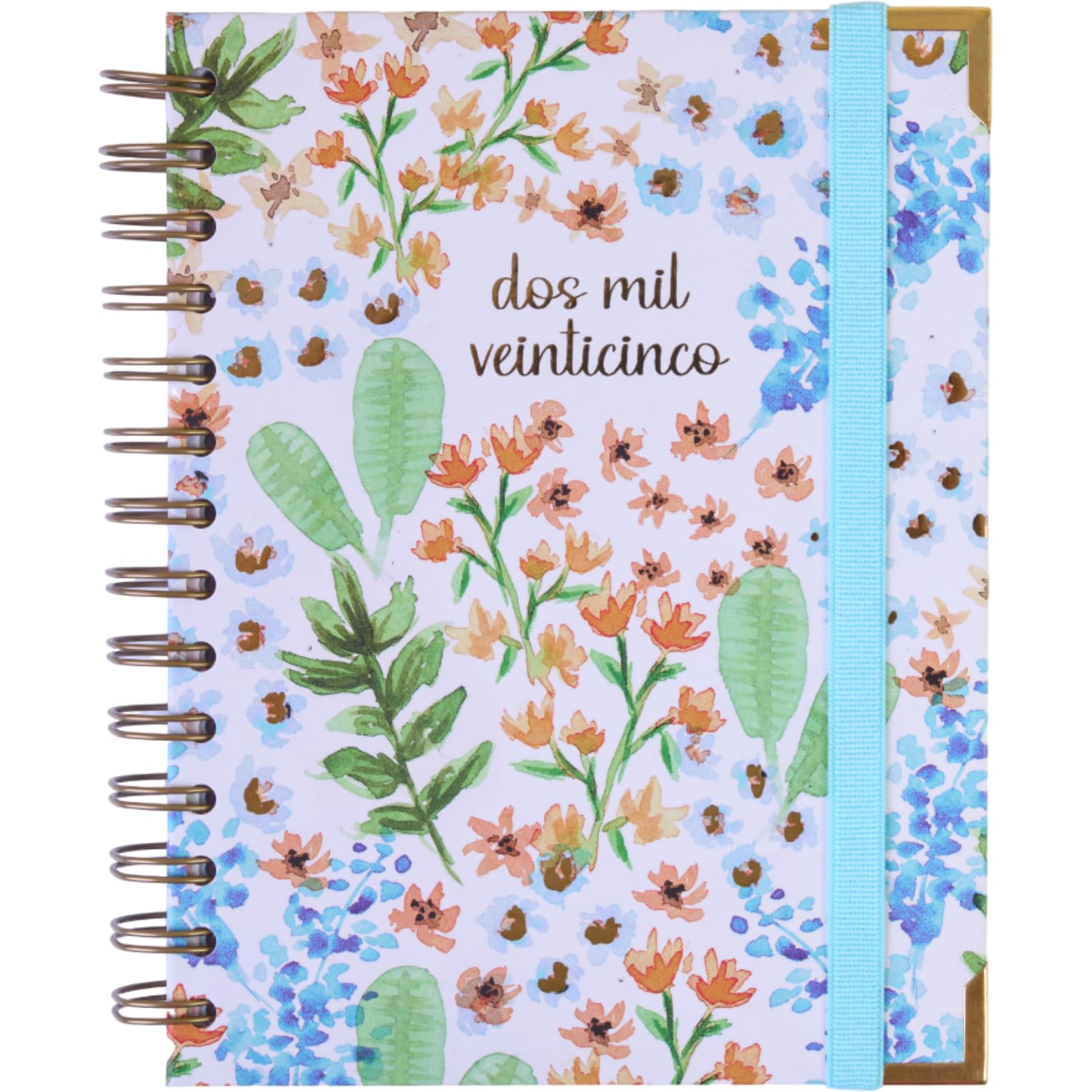 Agenda 2025 January to December - A5 (16.5x20.5 cm), Weekly Planner, Annual Organizer, Spanish and English, Monthly Side Index, Double Wire-o Binding - FSC Mix AEN-COC-000243 - Takenote Emma