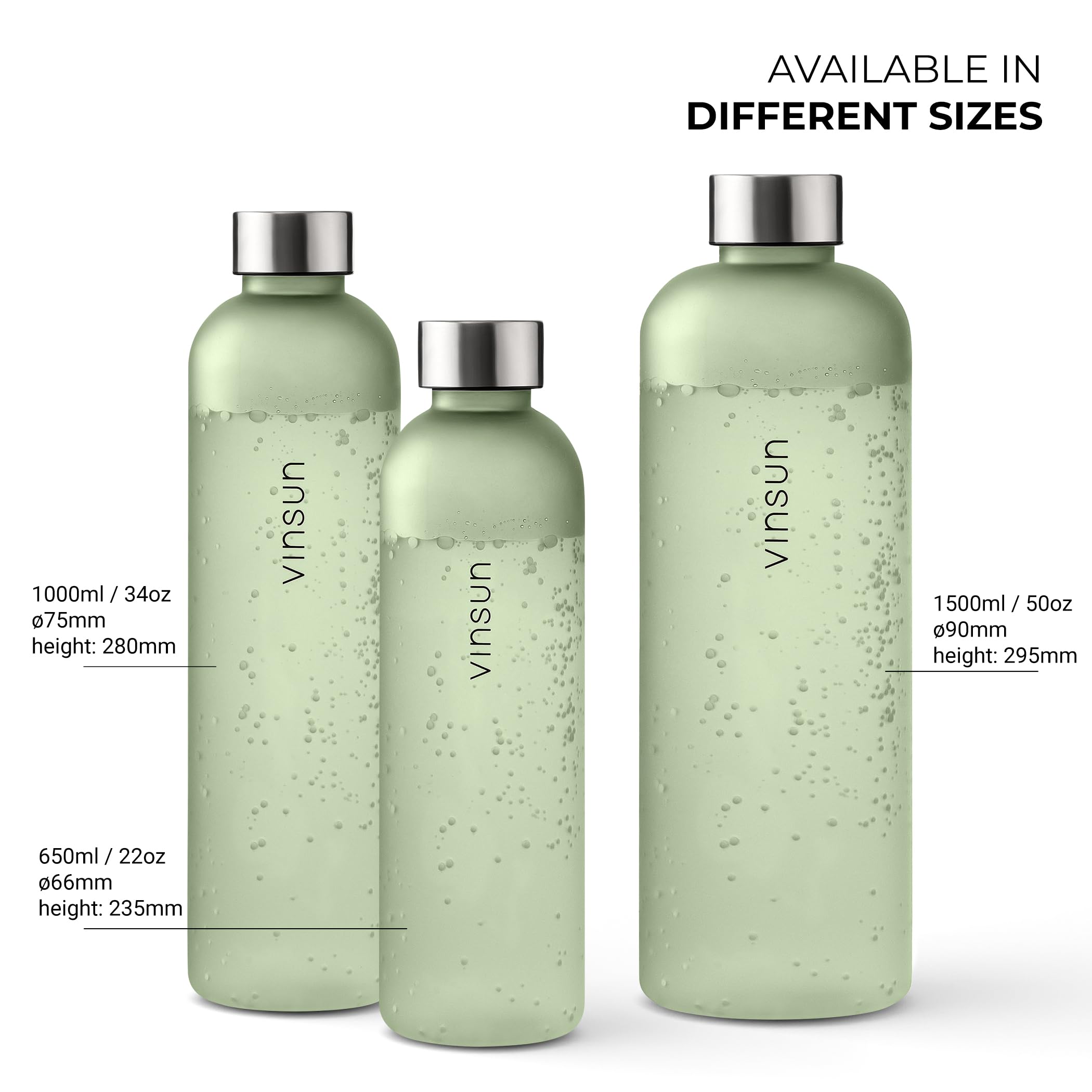 VINSUN Water Bottle 1.5L Green, Leak-proof Water Flask, BPA free, Reusable, Tritan, Drinks Bottle for Sports Gym, Travel - Image 4