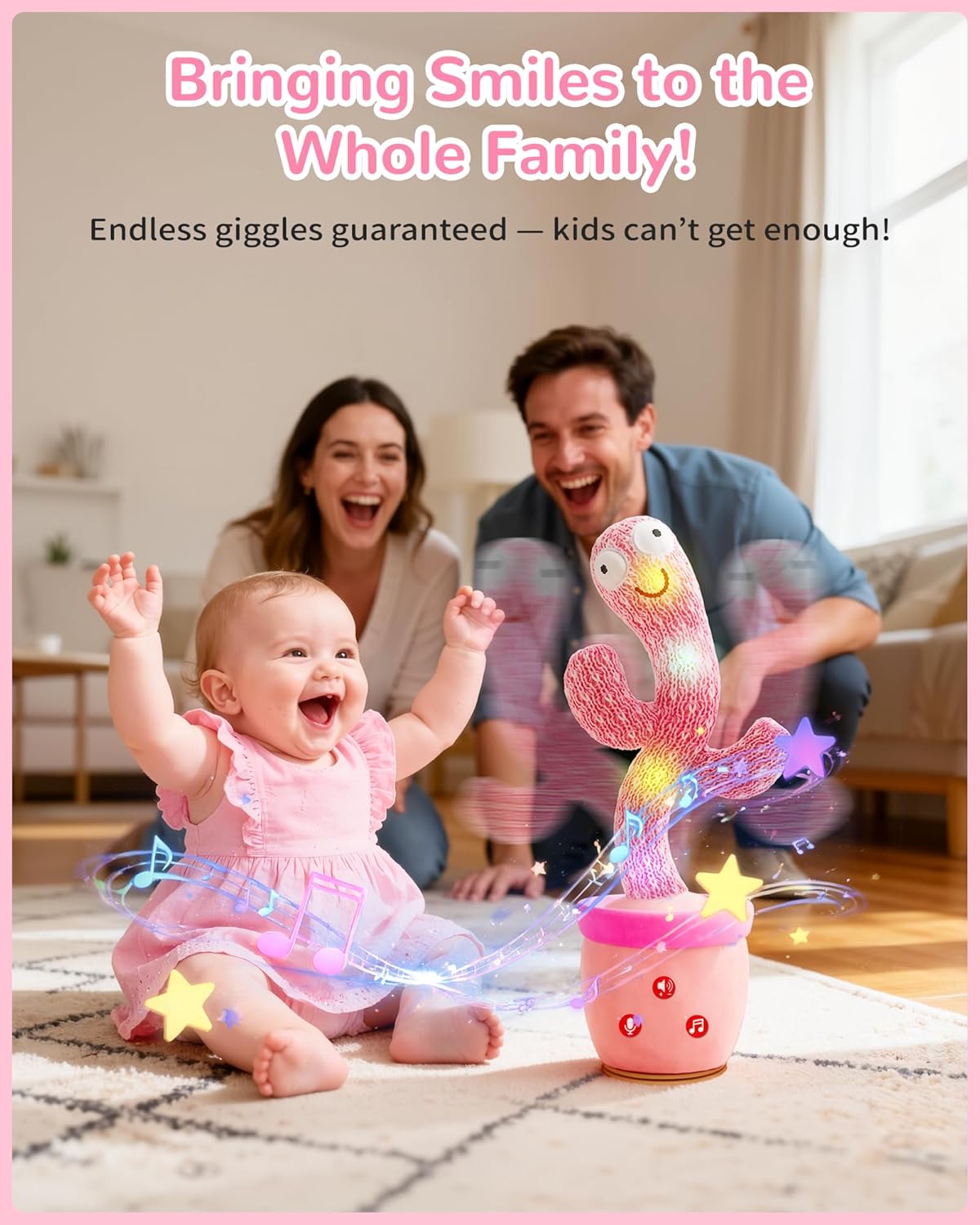 Dancing Talking Cactus Toys for Toddler,Mimicking Cactus Toy for Baby Boys Girls Valentine Kids Gifts Easter Basket Stuffers with 120 English Songs,Adjustable Volume,Recording & Repeating - Image 3